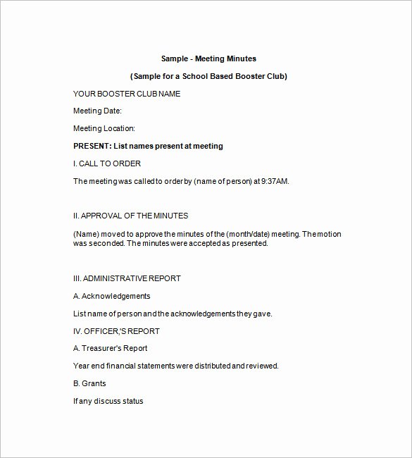 Club Meeting Minutes Template Beautiful Meeting Minutes Template – 36 Free Word Excel Pdf