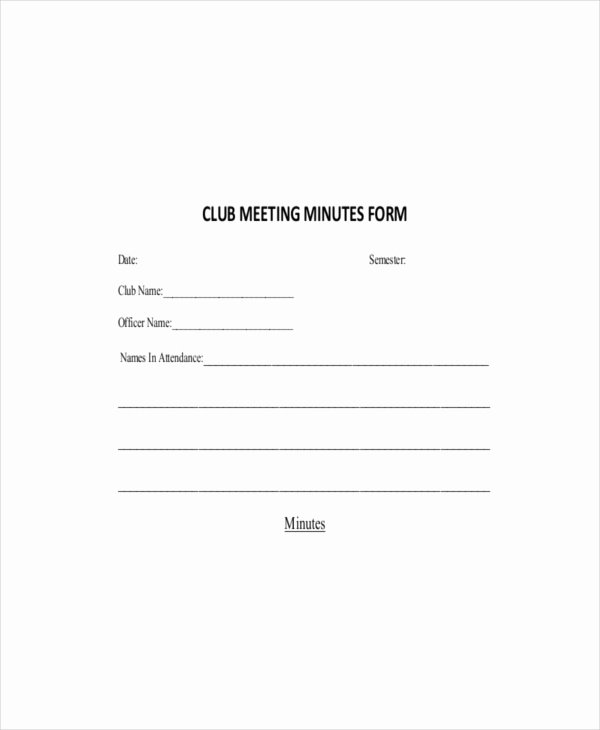 Club Meeting Minutes Template Luxury Minute Template – 20 Free Word Pdf Documents Download