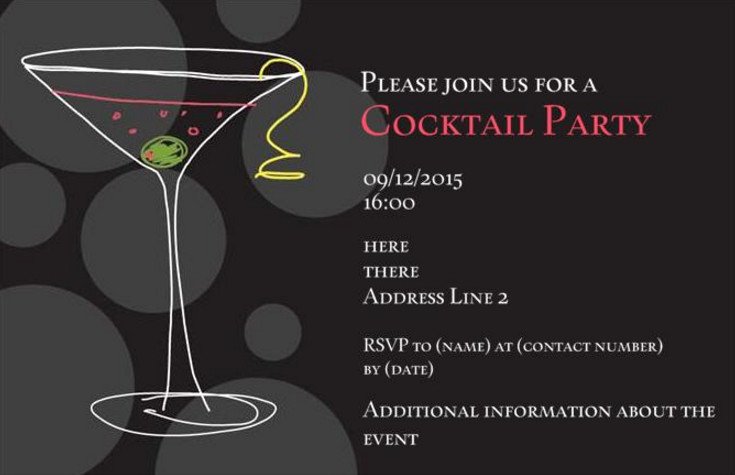Cocktail Party Invitation Template Beautiful Farewell Cocktail Party Invitation