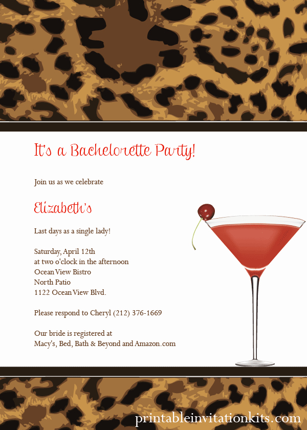 Cocktail Party Invitation Template Unique Leopard Print Cocktail Party Invitation ← Wedding