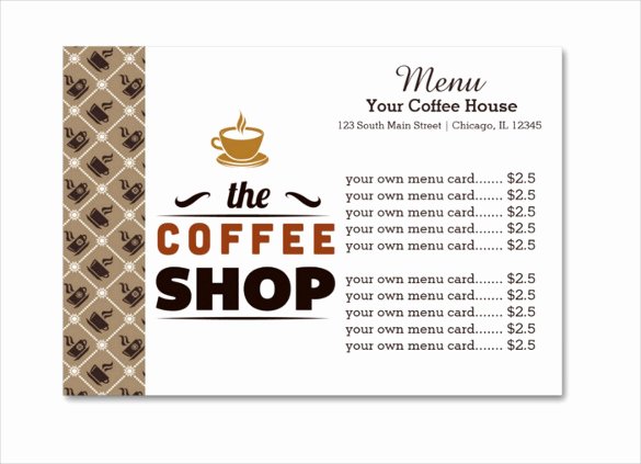 Coffee Shop Menu Template Best Of 20 Coffee Menu Templates – Free Sample Example format