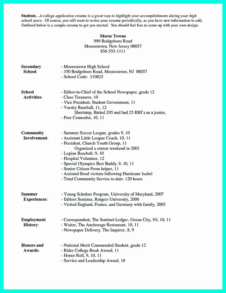 College Freshman Resume Template Awesome 25 Best Ideas About High School Resume On Pinterest