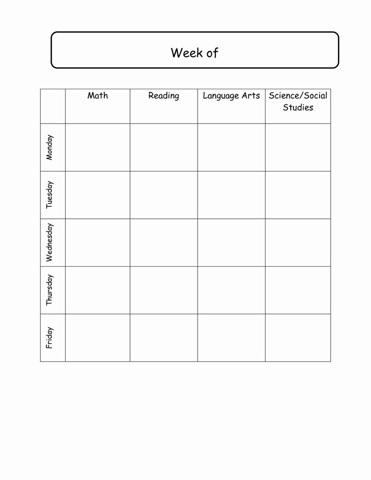 College Lesson Plan Template Fresh Elementary School Daily Schedule Template