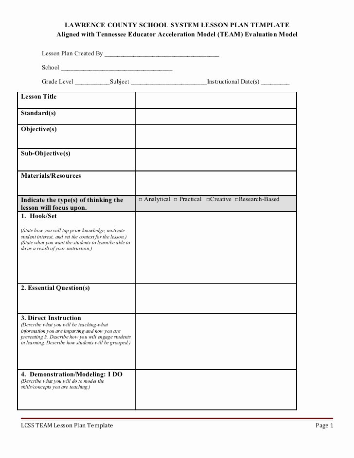 College Lesson Plan Template Fresh Lawrence County School System Lesson Plan Template Sample