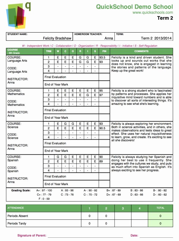 College Report Card Template New the Dragon Academy Report Card Template