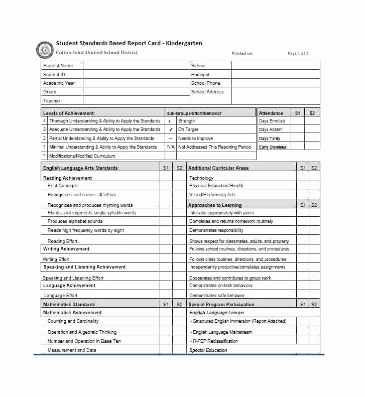 College Report Card Template Unique 30 Real &amp; Fake Report Card Templates [homeschool High
