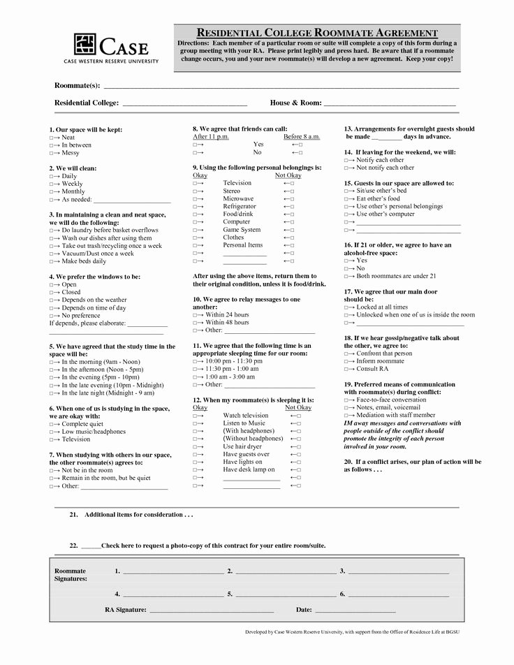 College Roommate Agreement Template Lovely Best 2449 College Images On Pinterest Other