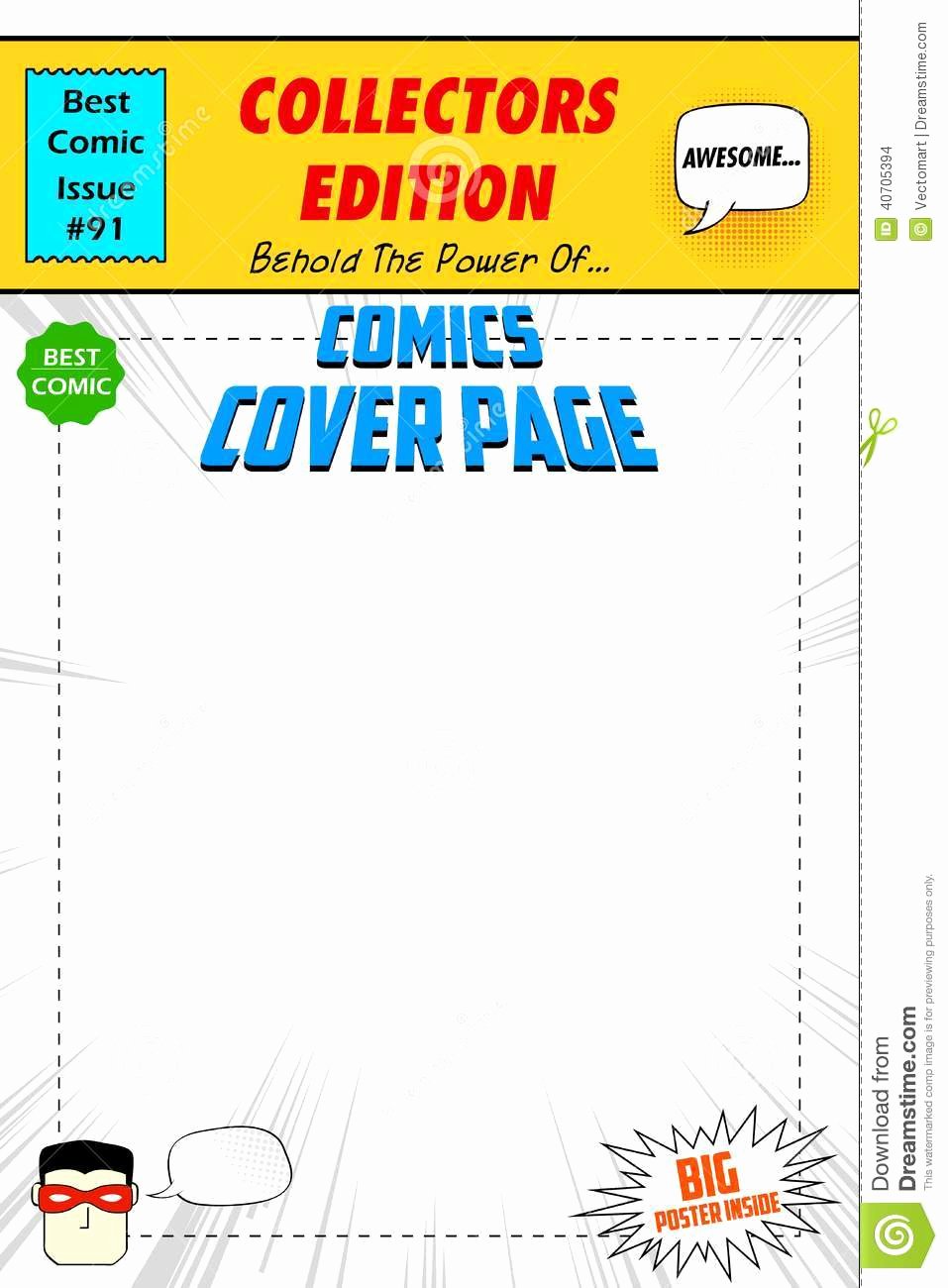 Comic Book Cover Template Best Of Ic Book Cover Stock Vector Image