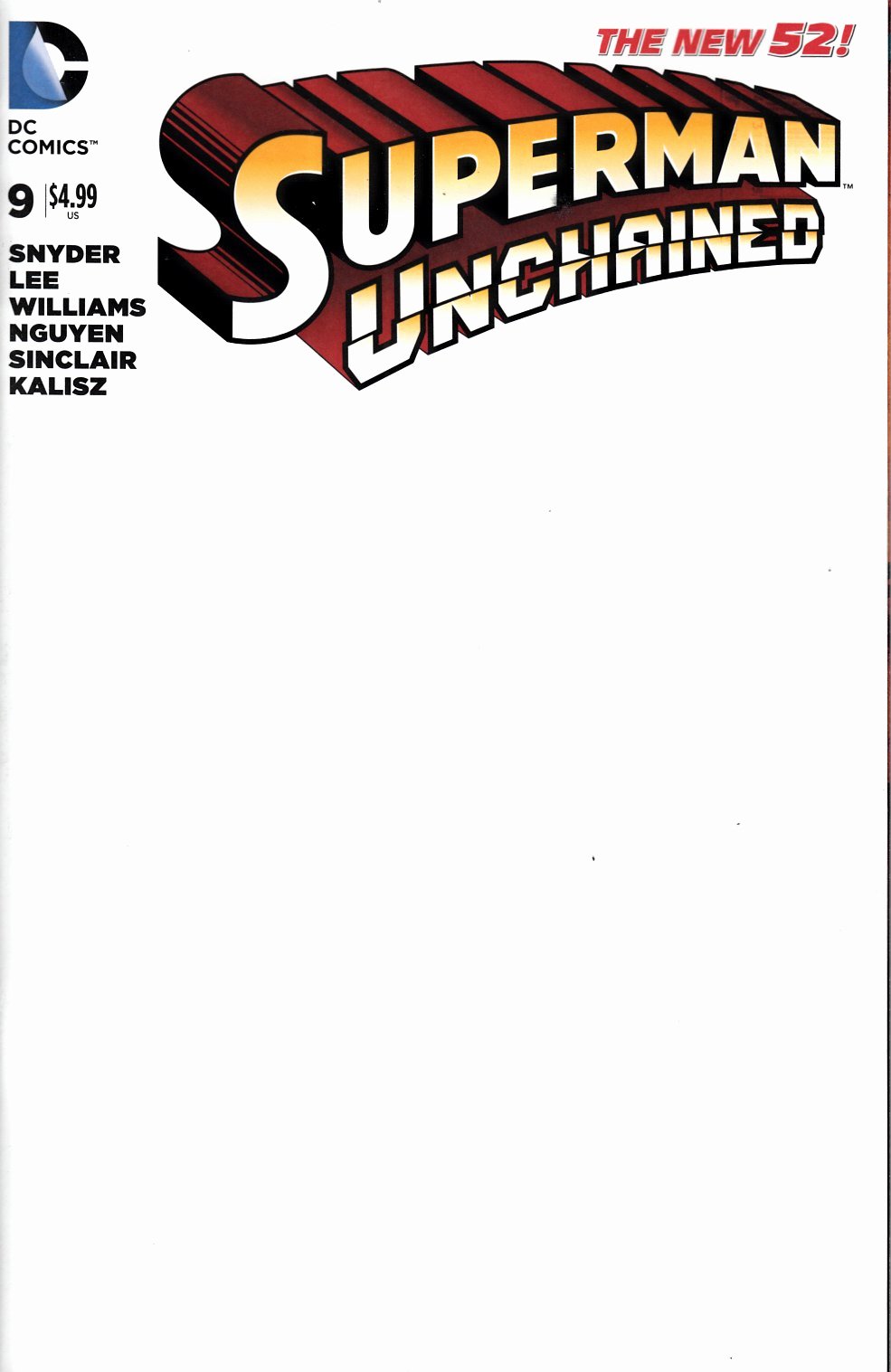Comic Book Cover Template Lovely Superman Unchained 9 Blank Cover [dc Ic