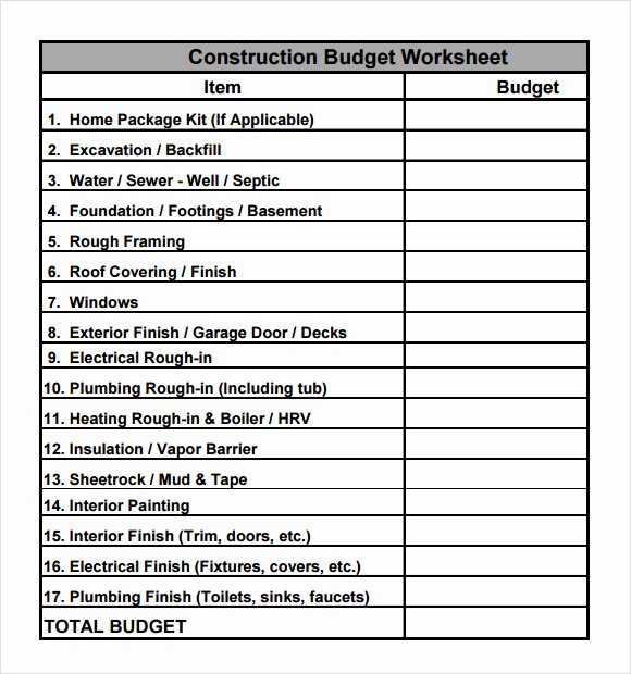 Commercial Construction Budget Template Lovely 8 Construction Bud Samples Examples Templates