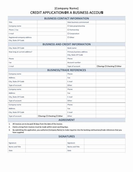 Commercial Credit Application Template Awesome Financial Management Fice