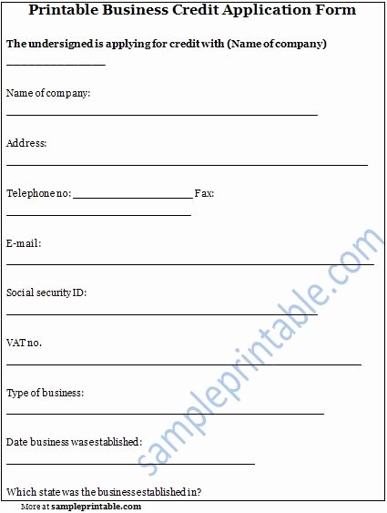 Commercial Credit Application Template Awesome Free Printable Credit Reference form form Generic