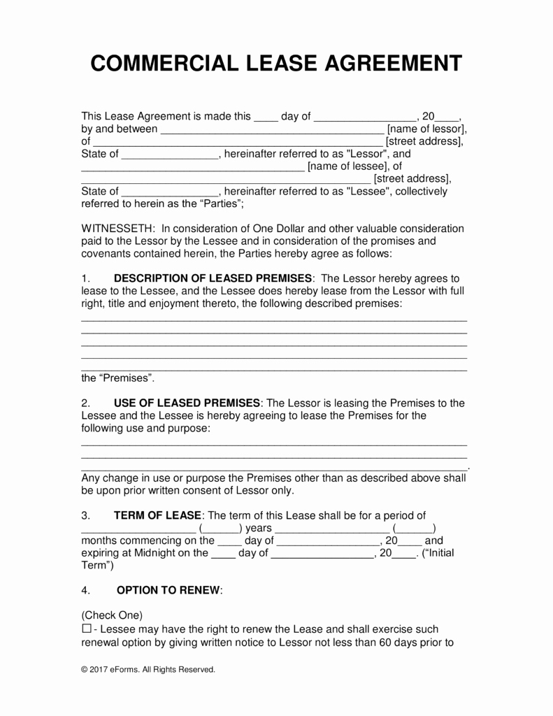 Commercial Lease Application Template Unique General Merical Personal Property Lease forms