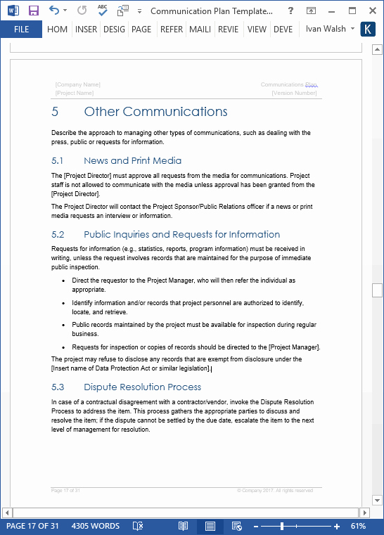 Communications Plan Template Word Inspirational Munication Plan Templates – Download Ms Word and Excel