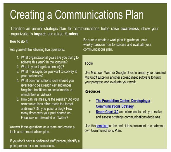 Communications Plan Template Word New 11 Munication Strategy Templates – Free Sample