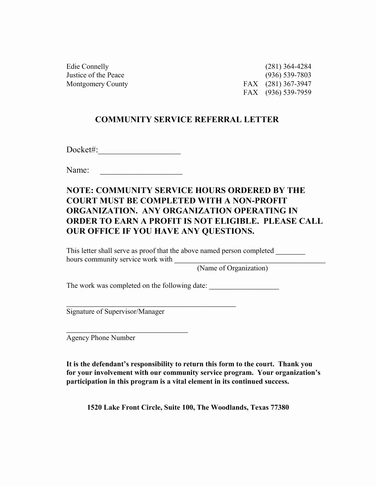 Community Service Certificate Template Best Of Court ordered Munity Service Letter Template Samples