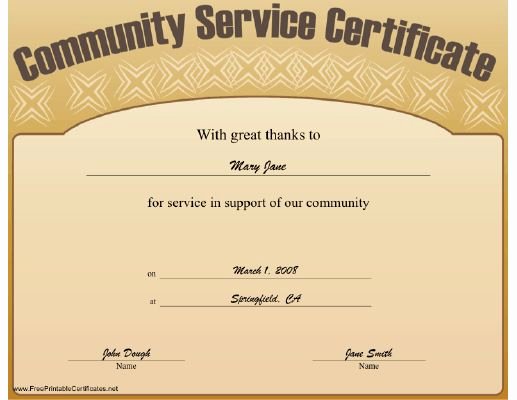 Community Service Certificate Template New This Munity Service Certificate Expresses Great Thanks