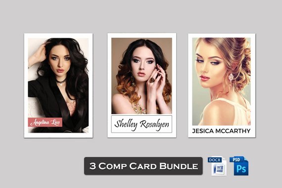 Comp Card Template Free Awesome 3 Model P Card Template Bundle Modeling P Card Model