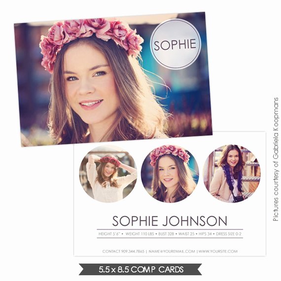 Comp Card Template Free Beautiful Instant Download Modeling P Card Shop Templates
