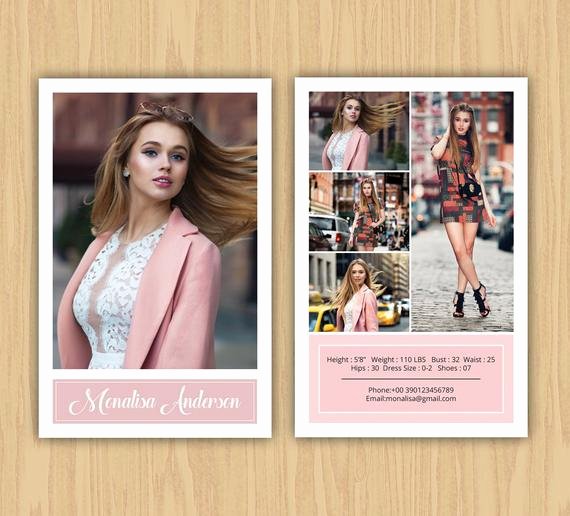 Comp Card Template Photoshop Beautiful Fashion Model P Card Template Modeling P Card
