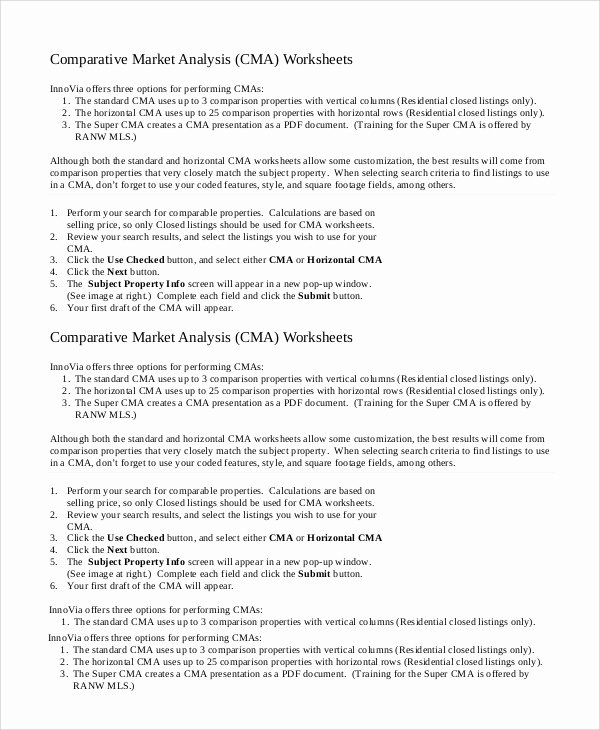 Comparative Market Analysis Template New 9 Parative Market Analysis Samples