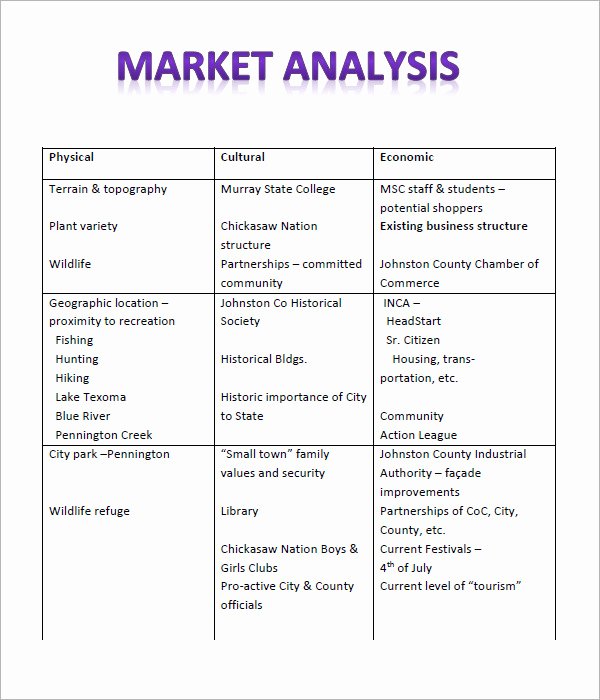 Competitive Analysis Template Excel Inspirational 12 Market Analysis Samples Examples Templates