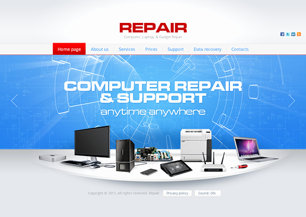 Computer Repair Web Template Awesome Repair Puter Laptop Gad Repair HTML5 Template On