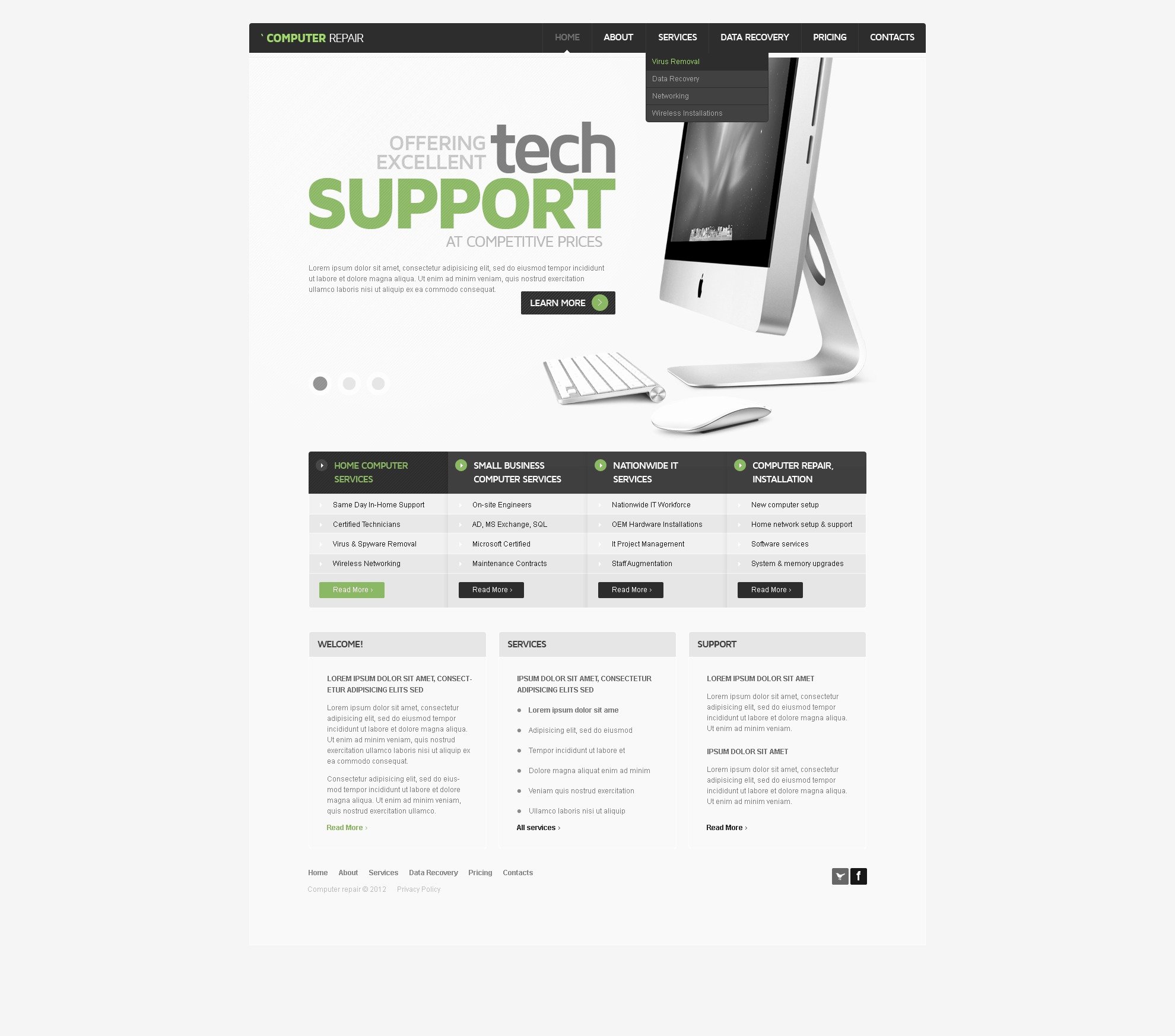 Computer Repair Web Template Elegant Puter Repair Website Template