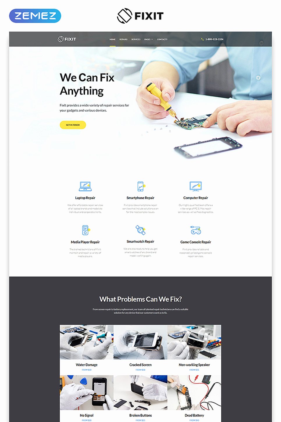 Computer Repair Website Template Awesome Puter Repair Responsive Website Template