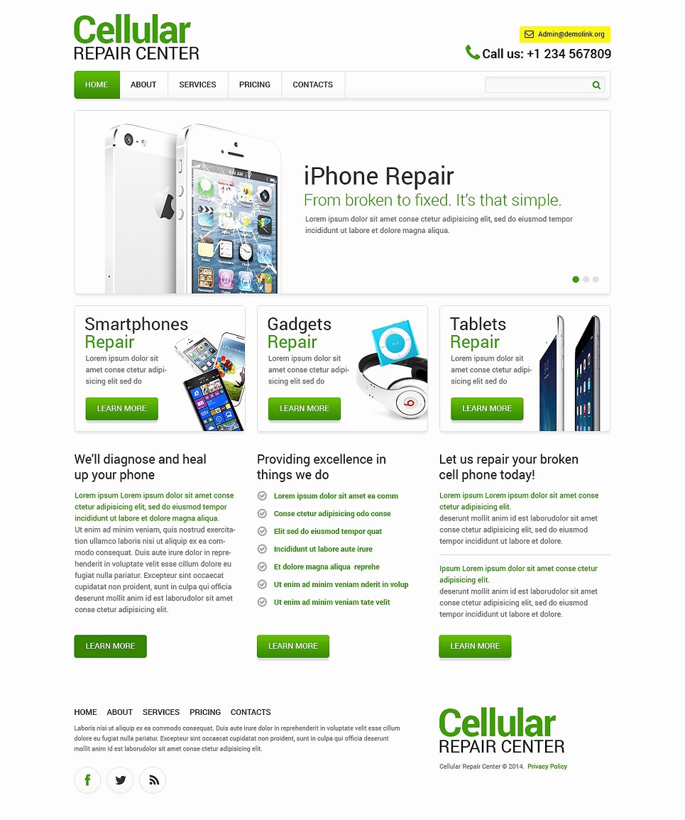 Computer Repair Website Template Fresh Puter Repair Responsive Website Template