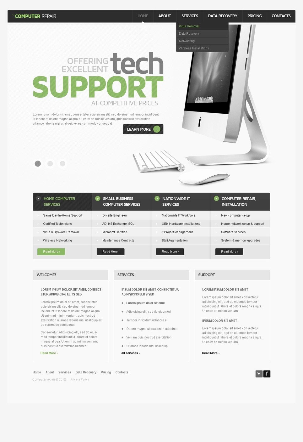 Computer Repairs Website Template Awesome Puter Repair Website Template