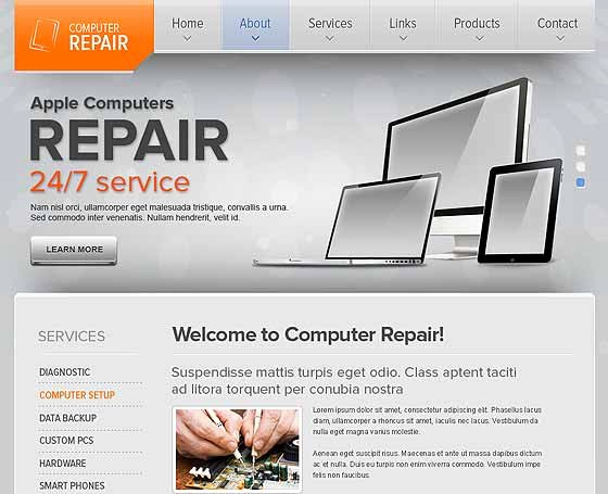 Computer Repairs Website Template Beautiful Puter Repair Website Templates Pc Repair themes