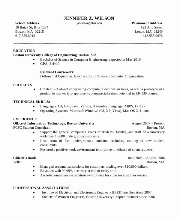 Computer Science Resume Template Best Of 11 Puter Science Resume Templates Pdf Doc