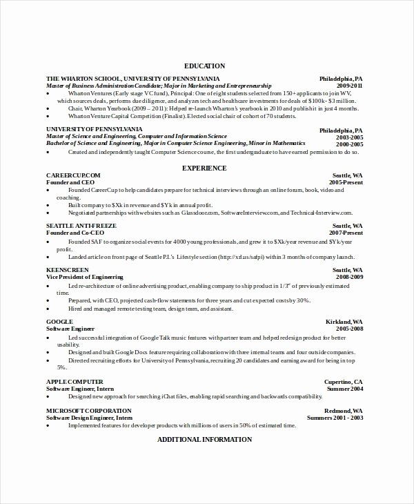 Computer Science Resume Template New Puter Science Graduate Resume Best Resume Collection