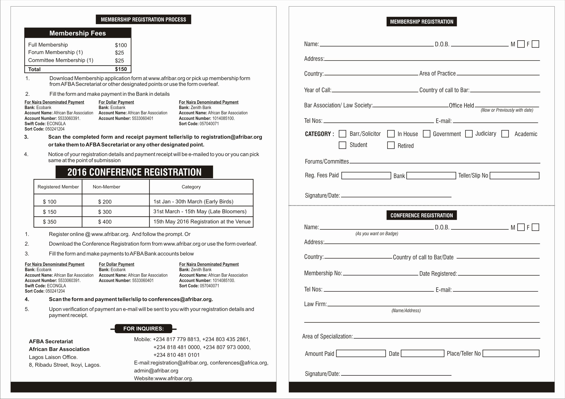 Conference Registration forms Template Elegant form Conference Registration form
