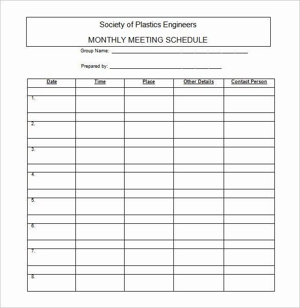 Conference Room Scheduling Template New 18 Meeting Schedule Templates Doc Excel Pdf