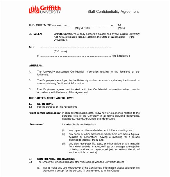 Confidentiality Agreement Template Word Beautiful Confidentiality Agreement Templates 9 Free Word