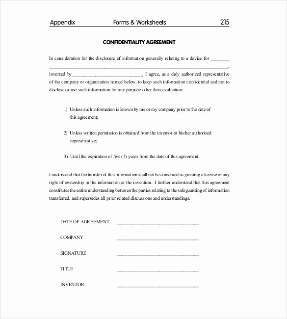 Confidentiality Agreement Template Word Elegant 25 Confidentiality Agreement Templates Doc Pdf