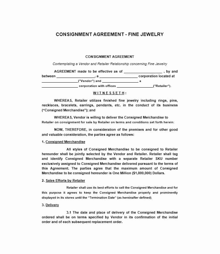 Consignment Agreement Template Free Elegant 40 Best Consignment Agreement Templates &amp; forms