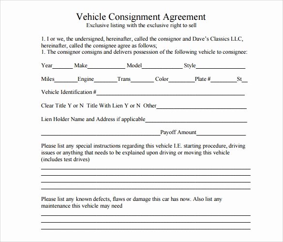 Consignment Agreement Template Free Inspirational Consignment Agreement 11 Download Documents In Pdf Word