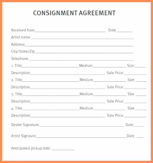 Consignment Agreement Template Free Inspirational Printable Consignment Agreement Template Word – Otograf Site