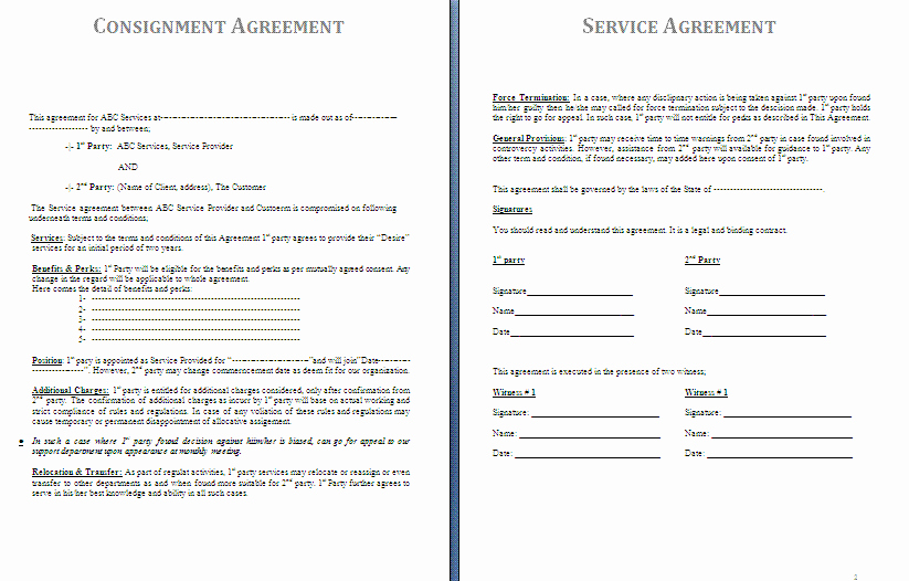 Consignment Agreement Template Free Luxury Consignment Agreement Template