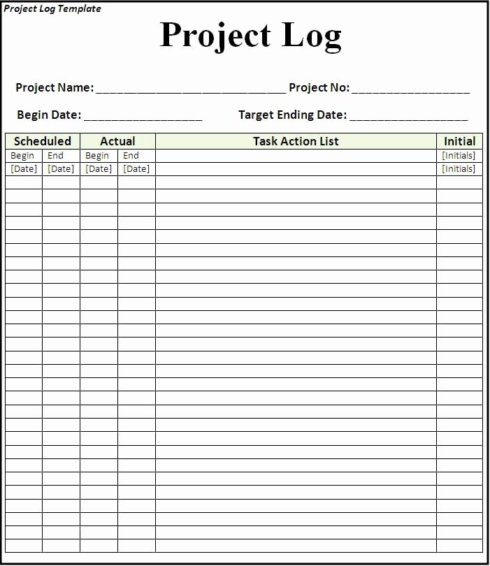 Construction Daily Log Template Elegant 7 Free Project Log Templates Excel Pdf formats