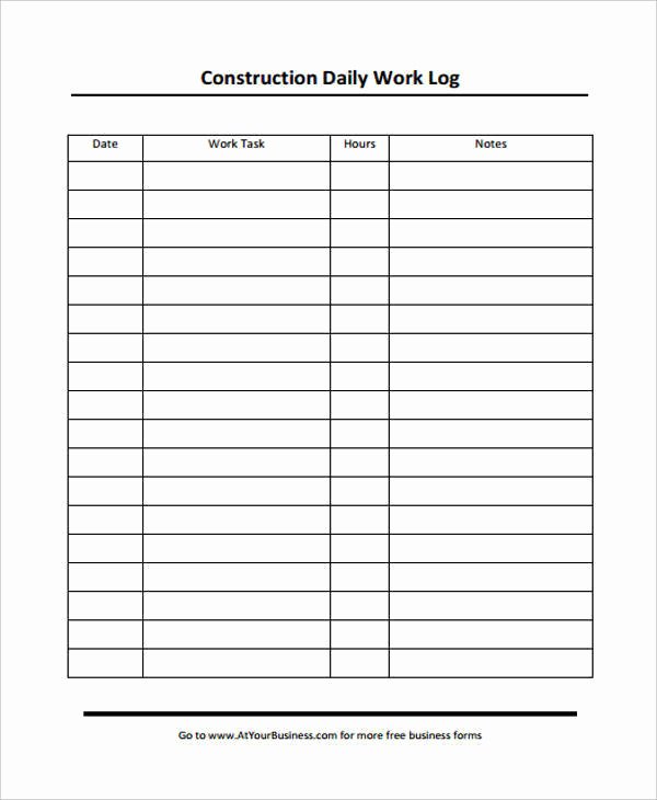 Construction Daily Log Template Luxury 26 Daily Log Templates In Word