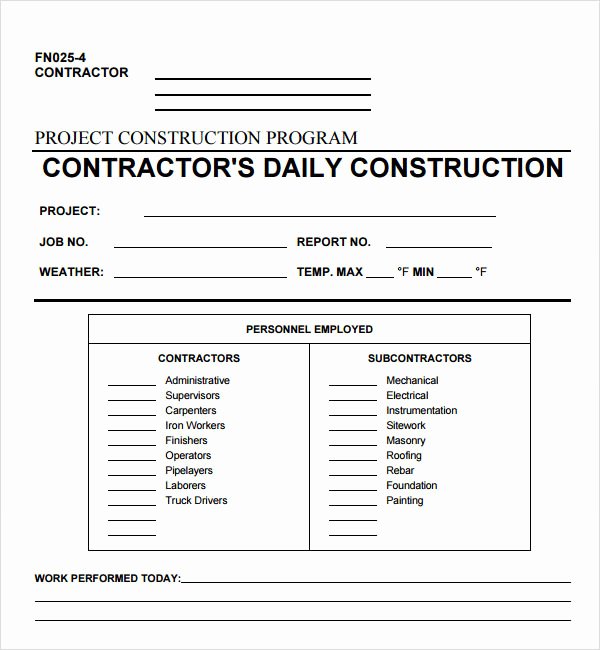 Construction Daily Log Template New Daily Log Template 16 Download Free Documents In Pdf Word