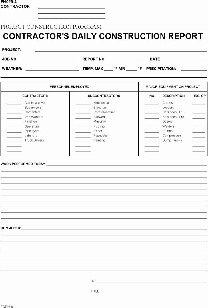 Construction Daily Log Template Unique 6 Work Log Template Free Download