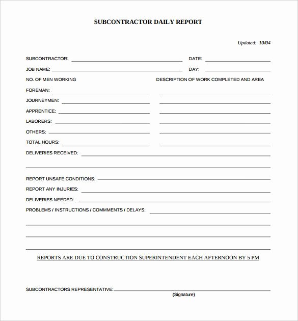 Construction Daily Report Template Fresh Daily Construction Report Template 25 Free Word Pdf