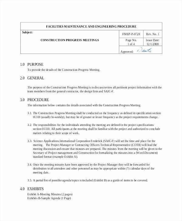 Construction Meeting Minutes Template Lovely formal Meeting Minutes Template Example Doc