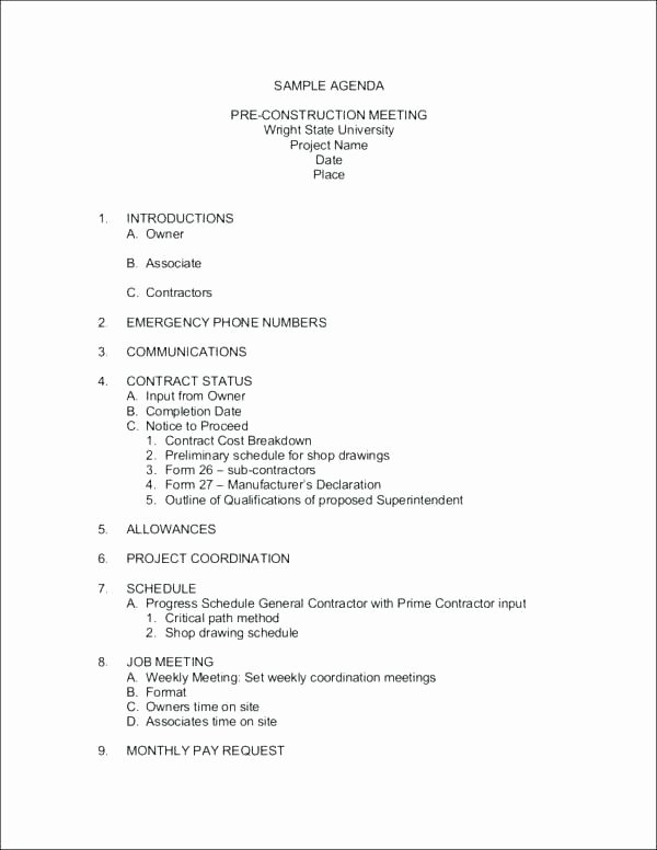 Construction Meeting Minutes Template Lovely Pre Construction Meeting Construction Meetings within Job