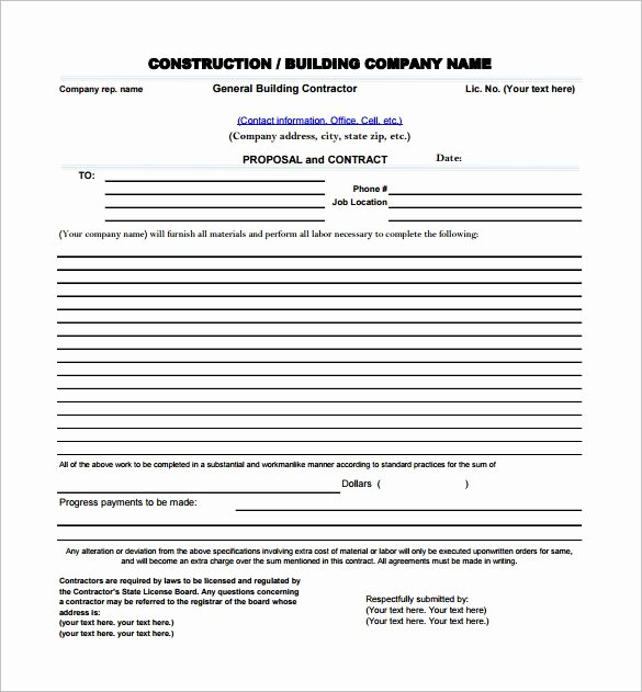 Construction Proposal Template Free Best Of Construction Proposal Template